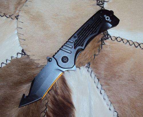 Black Ops Hunting Flick Knife with Gutting Hook