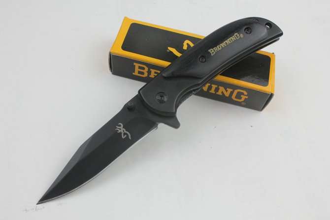 Browning Folding Knife with Black Wood Handle 338