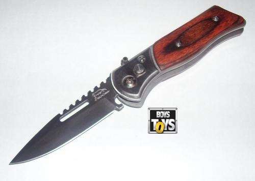 Stainless Steel Flick knife with wood handle