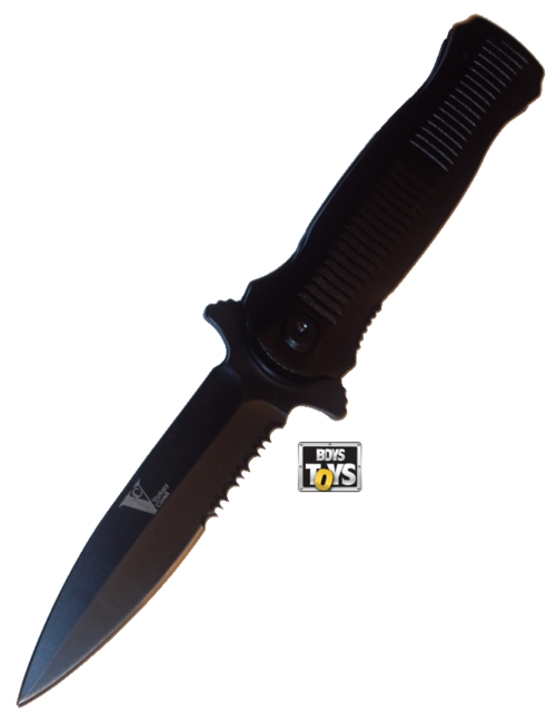 Black Tactical Flick Knife