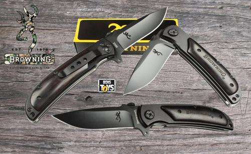 Browning Folding Knife with Black Wood Handle 338