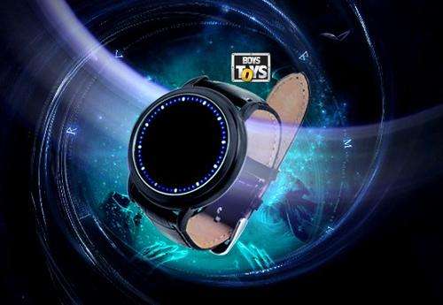 Abyss - Japanese Style Inspired Blue LED Touchscreen Genuine Leather Wristband Watch
