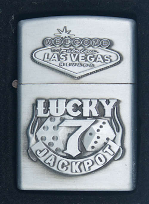Cotton Oil Zippo Type - Las Vegas Nevada - Lucky 7 Jackpot