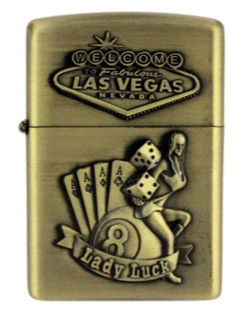 Cotton Oil Zippo Type - Las Vegas Nevada - Lady Luck