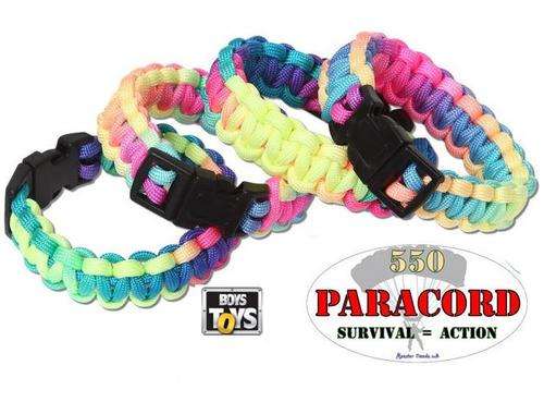 Paracord Survival Rescue Bracelet with Whistle Buckle (Neon Rainbow)***HOT ITEM***