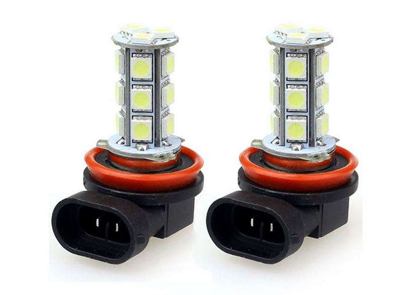 2Pcs H11 H8 18 LED 5050 SMD Car Day Fog Head light Lamp Bulb Xenon White