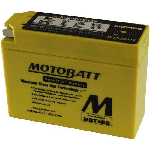 MotoBatt MBT4BB (12V 2.5 Amp) 40CCA Factory Activated QuadFlex AGM Battery