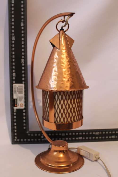 Vintage 1950's Rhodesian Copper desk lamp, in mining style