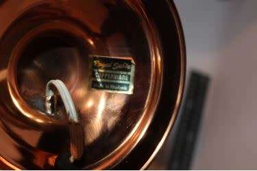 Vintage 1950's Rhodesian Copper desk lamp, in mining style