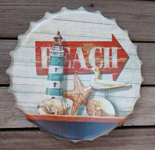 Beach ---> Direction - Collectable Tin Cap