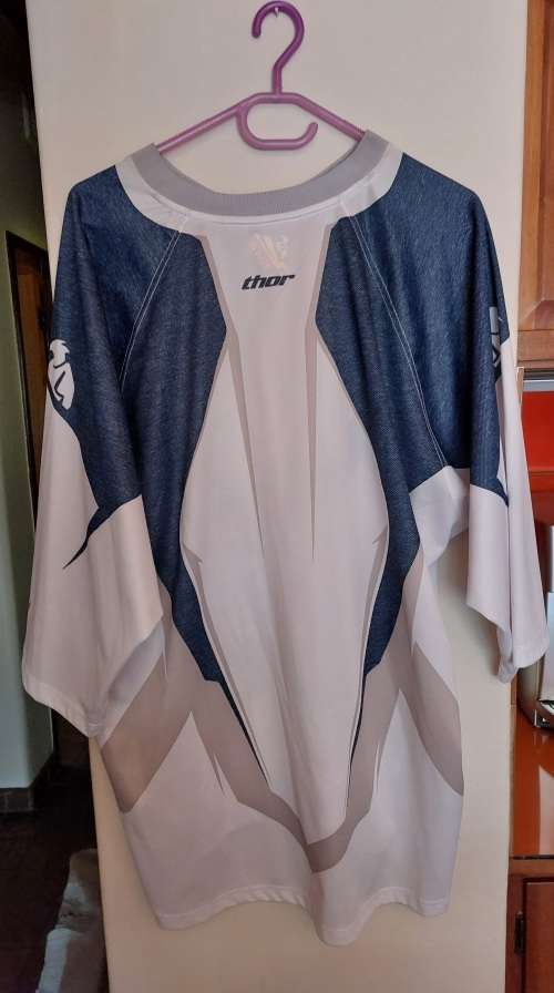 Thor MX Short Sleeve Jersey - White / Grey / Blue