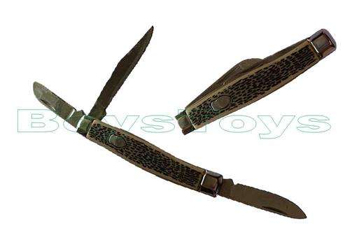 Bone Handle 3 Blade Pocket Knife - Perfect for cutting Biltong - Collectors item