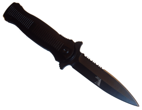 Black Tactical Flick Knife