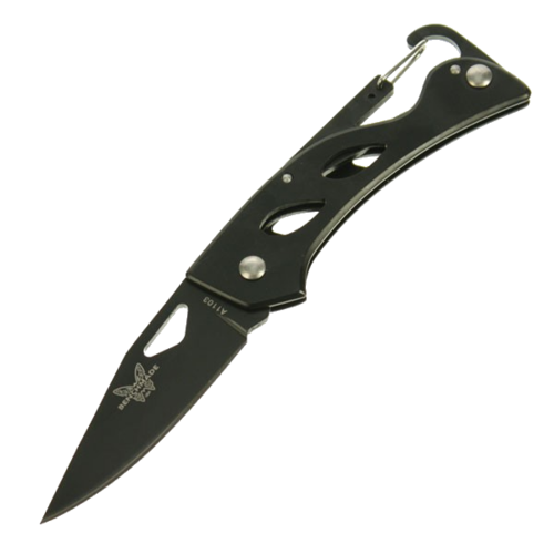 BENCHMADE - Steel Manual-Release Folding Pocket Knife w/ Carbiners Style Hook
