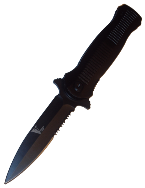 Black Tactical Flick Knife
