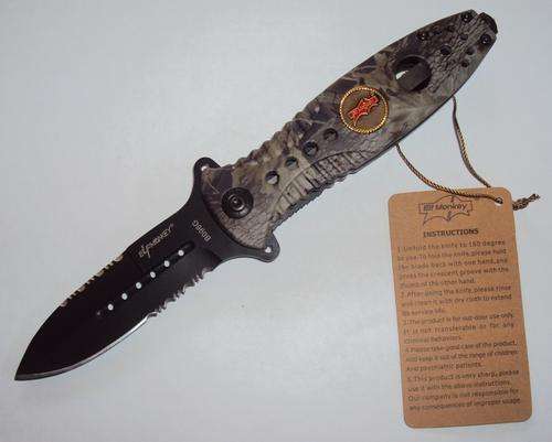 ElfMonkey B096G Realtree Camo Combat Flick Knife