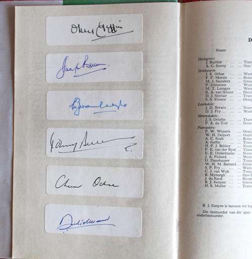 Murrayfield en Daarna - with original signatures of 13 Boks 1951/52