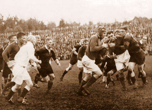 Philip Nel action photo Springboks vs Canterbury 1937