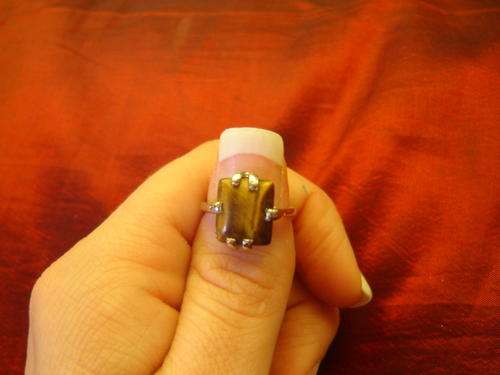 Square Tigers Eye Ring