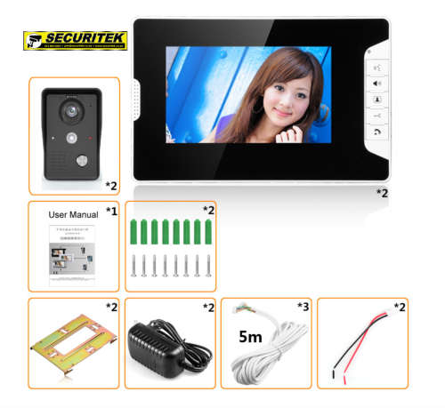 7 inch COLOR TFT VIDEO DOOR PHONE DOORBELL INTERCOM KIT NIGHT VISION