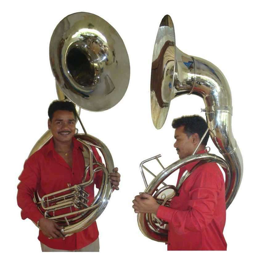 NEW 2010 ALL-BRASS INTERMEDIATE BBb BAND SOUSAPHONE. 24-INCH BELL.