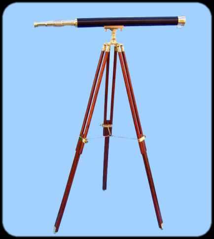 FANTASTIC BLACK LEATHER MOUNTED SOLID BRASS HARBORMASTER TELESCOPE