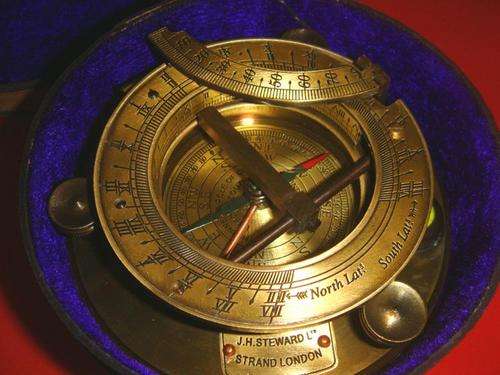 FANTASTIC NORTH & SOUTH  LATUTUDE JOHN STEWARD, LONDON, SUNDIAL COMPASS