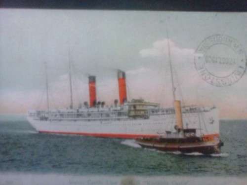 UNION CASTLE LINE POSTCARD R.M.S. KINFAUNS CASTLE. RHODESIAN DATE STAMPED