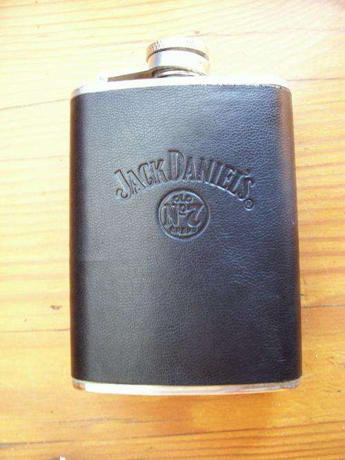Jack Daniels - Stainless Steel / Leather Flask