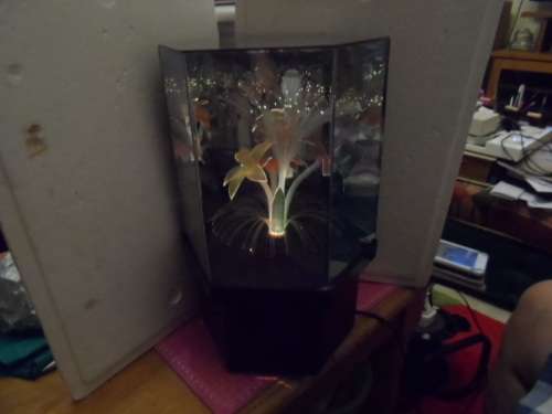 KITSCH LAMP FROM THE 1980 'S REVOLVES AND CHANGES COLOUR