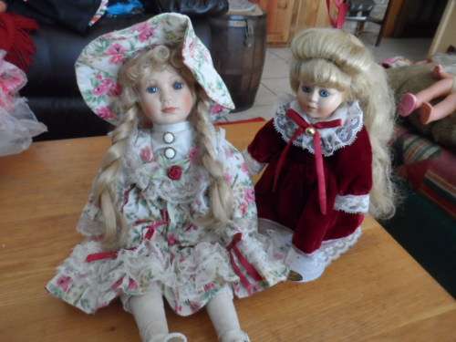 TWO PORCELAIN DOLLS