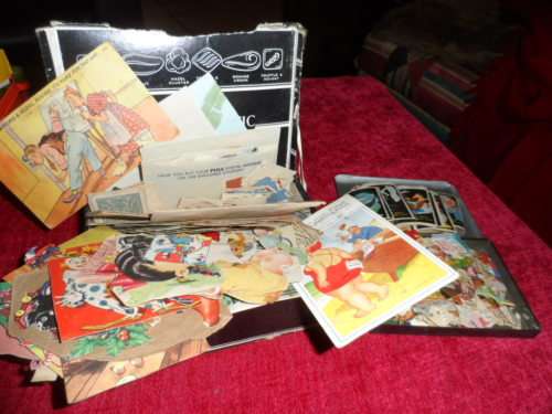 VINTAGE POSTCARDS COUPLE STAMPS AND OLD KIDDIES PICTURES