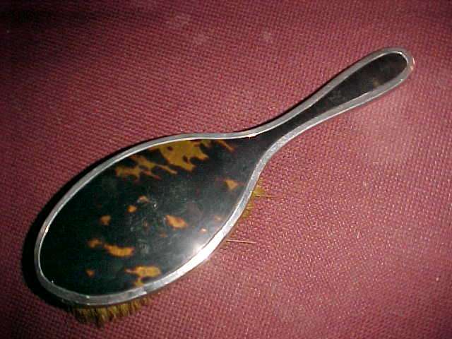 STUNNING TORTOISESHELL HALLMARKED SILVER BRUSH 1911