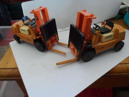 TWO FORKLIFTS, DINKY SIZE