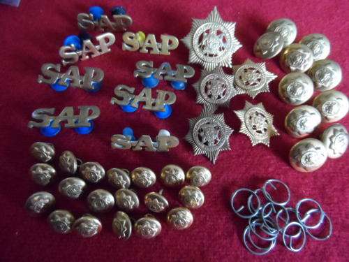 LARGE LOT OF SAP BUTTONS AND BADGES