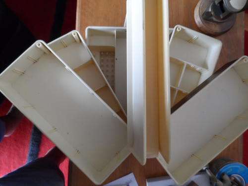 VERY OLD AND LARGE SEWING BOX PLASTIC