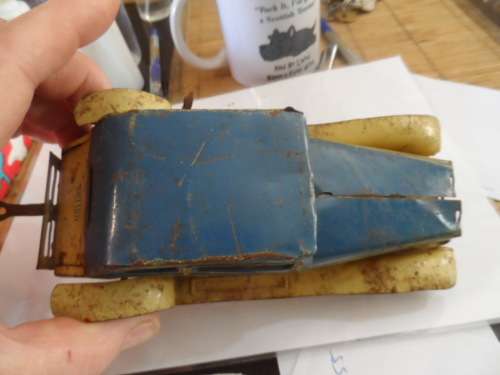 VINTAGE METTOY 1940 ROLLS TINPLATE WINDUP LIMOUSINE, MISSING GRILLE