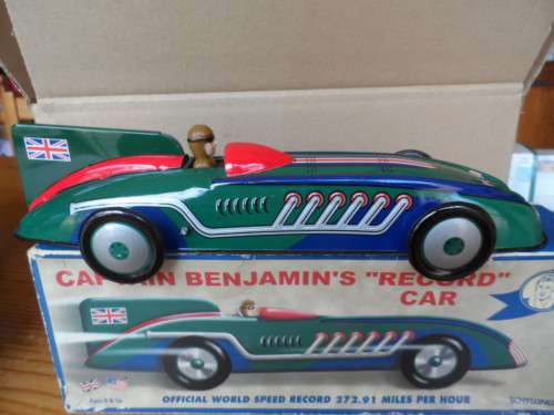 Tin Captain Benjamin's "Record" Land Speed Toy Car Schylling [