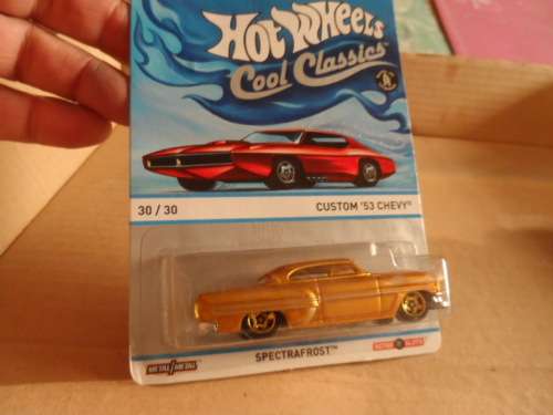 Hot Wheels Custom `53 Chevy Cool Classics Red Card #Y9453 NRFP 2013 Gold B18 [m26]