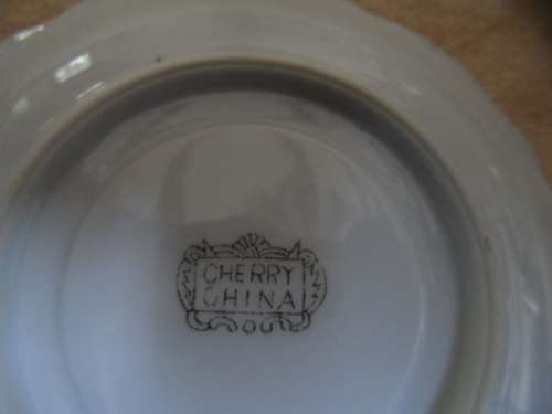 Very dainty  CHERRY CHINA  vintage expresso coffee set