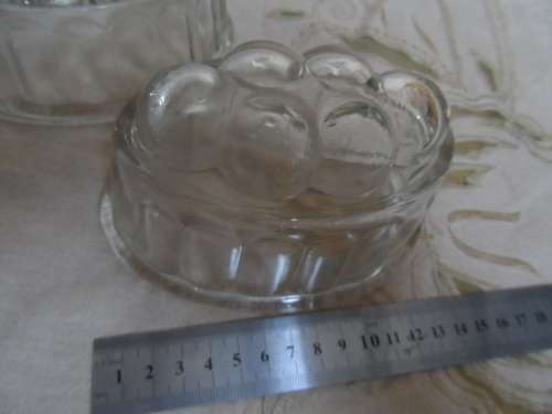 Two smaller glass jelly moulds vintage