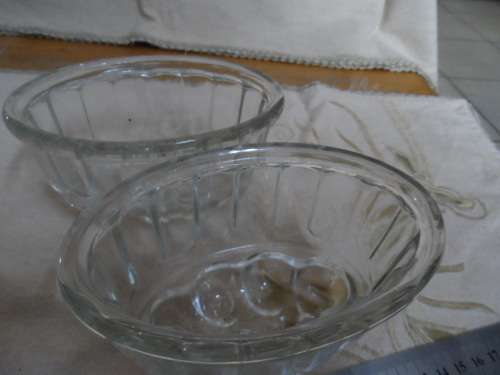 Two smaller glass jelly moulds vintage