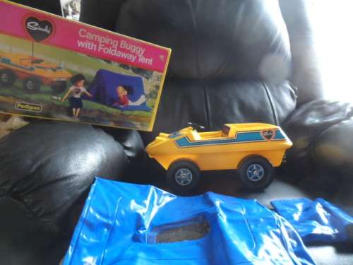 Vintage 44542 Sindy Pedigree Camping buggy with foldaway tent