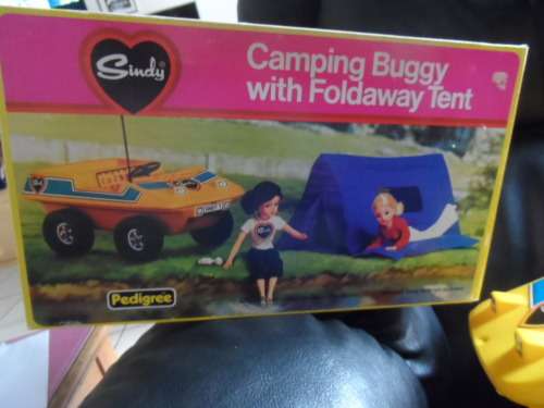 Vintage 44542 Sindy Pedigree Camping buggy with foldaway tent
