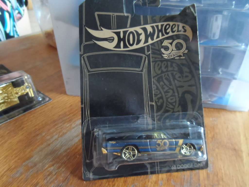Hot Wheels Black & Gold 50th Anniversary Edition 4/6 - `68 Dodge Dart-sealed long card  [m51]