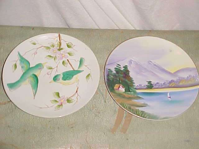 TWO HANDPAINTED  PLATES