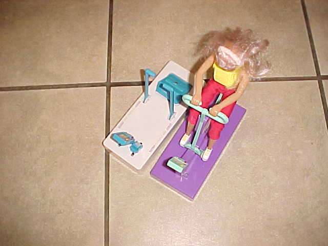 BARBIE LIKE EXERCISE DOLL AND EQUIPMENT