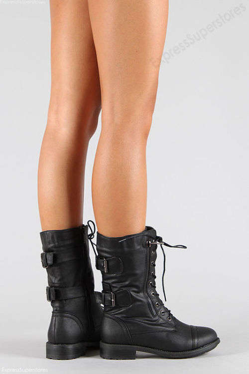 LADIES WINTER LACE UP COMBAT BOOTS MILITARY BOOTS** 4 COLOURS TO CHOOSE FROM **