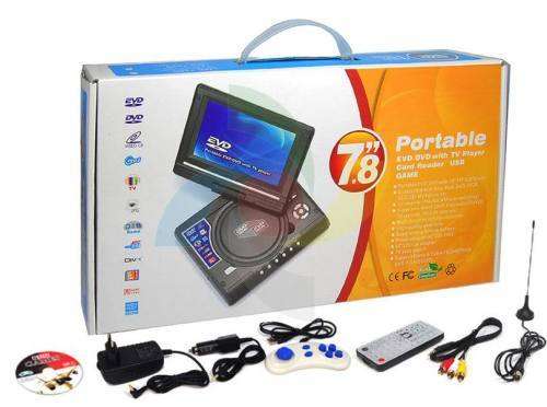 7.8" Portable EVD/DVD with TV Player Card reader/USB GAME