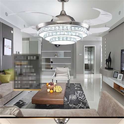 Ultra quiet 42" hidden blade LED 30W (cool and warm white) invisible ceiling fan lamp Remote Control